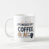 Powered by Coffee & AI Retro Tech Vector Kaffeetasse (Links)