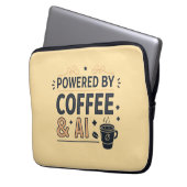 Powered by Coffee & AI Retro Tech Vector Laptopschutzhülle (Vorderseite Links)