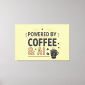 Powered by Coffee & AI Retro Tech Vector Leinwanddruck (Vorderseite)