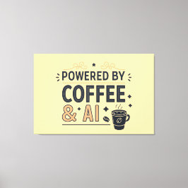 Powered by Coffee & AI Retro Tech Vector Leinwanddruck