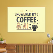 Powered by Coffee & AI Retro Tech Vector Leinwanddruck (Insitu (Wohnzimmer))