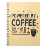 Powered by Coffee & AI Retro Tech Vector Notizblock (Vorderseite)