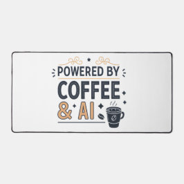 Powered by Coffee & AI Retro Tech Vector Schreibtischunterlage