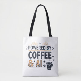 Powered by Coffee & AI Retro Tech Vector Tasche