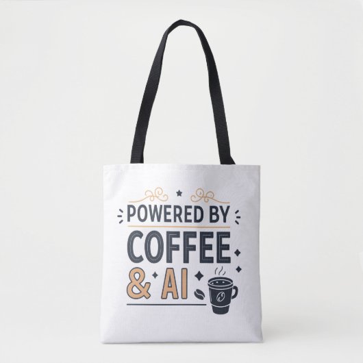Powered by Coffee & AI Retro Tech Vector Tasche (Vorderseite)