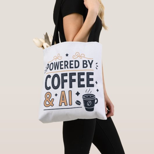 Powered by Coffee & AI Retro Tech Vector Tasche (Von Nahem)
