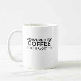 Powered by Coffee and a Golden Retriever Coffee Kaffeetasse