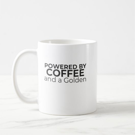Powered by Coffee and a Golden Retriever Coffee Kaffeetasse (Links)