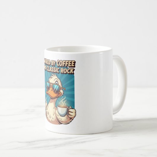 Powered by Coffee and Classic Rock - Cool Duck Kaffeetasse (VorderseiteRechts)