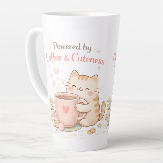 Powered by Coffee & Cuteness Cute Cat Sweet Cream Milchtasse (Linke Ecke)