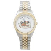 Powered by Coffee & Dog Dreams Armbanduhr (Vorderseite)