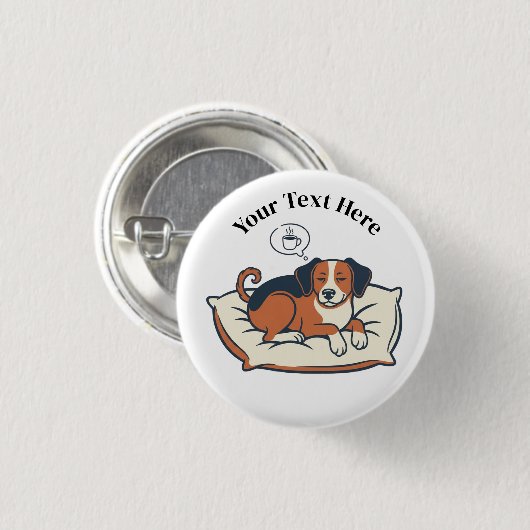 Powered by Coffee & Dog Dreams Button (Vorne & Hinten)