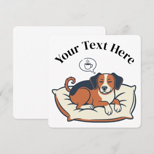 Powered by Coffee & Dog Dreams Einladung (Vorne/Hinten)