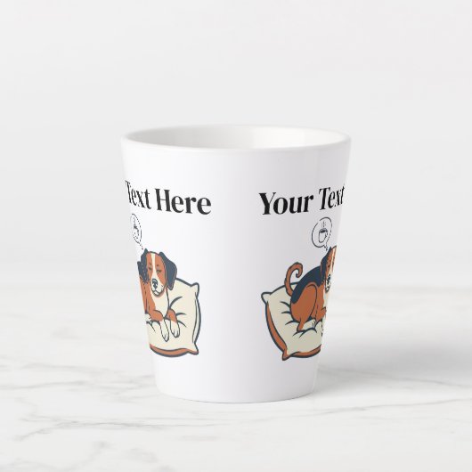 Powered by Coffee & Dog Dreams Milchtasse (Vorderseite)