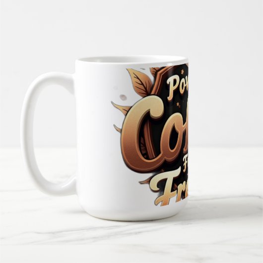 Powered by coffee Fueled by Freedom Kaffeetasse (Links)