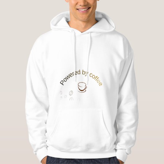 Powered by Coffee – Funny Coffee Lover Quote Desig Hoodie (Vorderseite)