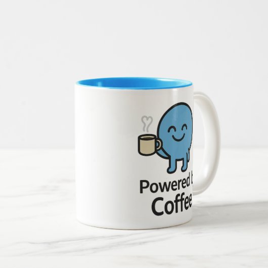Powered by Coffee - Funny Smilo Tasse (VorderseiteRechts)