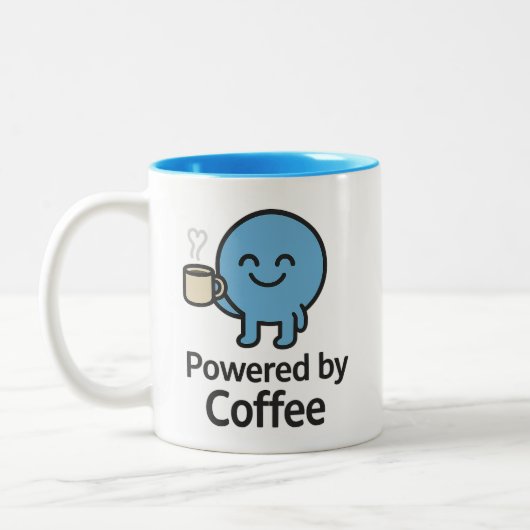 Powered by Coffee - Funny Smilo Tasse (Links)