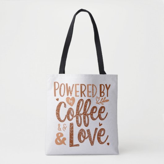 Powered by Coffee & Love – Cute Mom Life Design Tasche (Vorderseite)