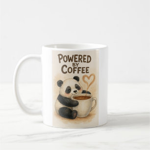 Powered by Coffee - Niedlich Panda Funny Mug Kaffeetasse