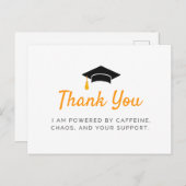 Powered by Coffein Abschluss Dankeschön Karte (Vorne/Hinten)