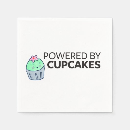 Powered by Cupcakes Serviette (Vorderseite)