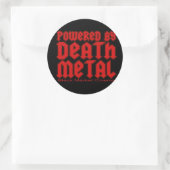 powered by Death Metal Runder Aufkleber (Tasche)