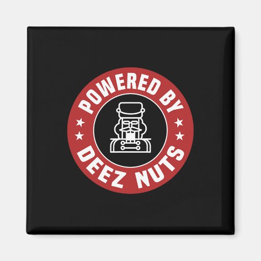 Powered by Deez Nuts - Funny Nutcracker Xmas Match Magnet (Vorne)