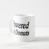 Powered by Donuts Zitat schwarzen Halbtext Kaffeetasse (Vorderseite Links)