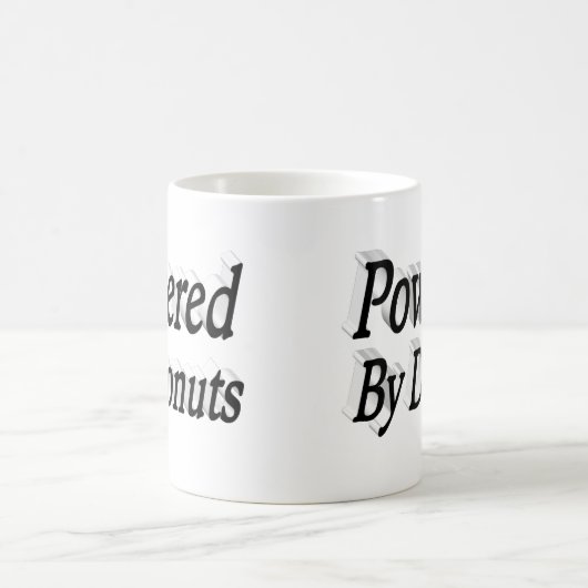 Powered by Donuts Zitat schwarzen Halbtext Kaffeetasse (Mittel)