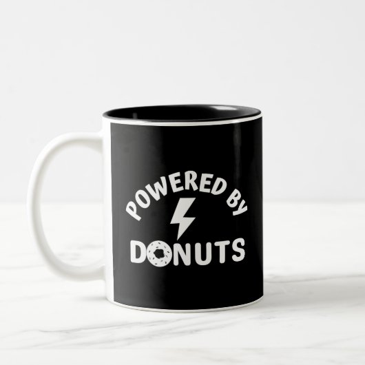 powered by donuts zweifarbige tasse (Links)