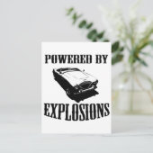 "Powered by Explosions" Britisches Sportauto Postkarte (Stehend Vorderseite)