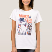 Powered by Food Smell | Funny Cat Design T-Shirt (Vorderseite)