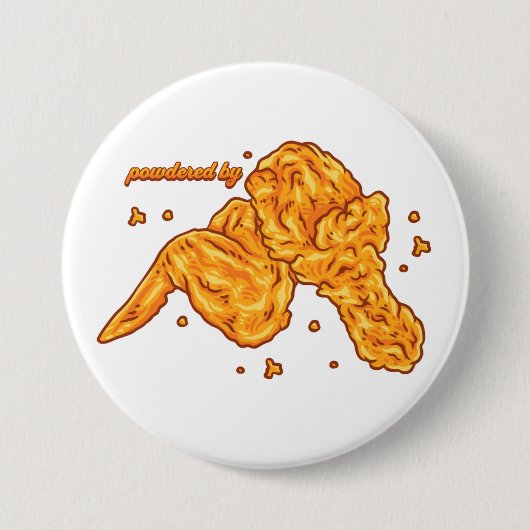Powered by Fried Chicken Button (Vorderseite)