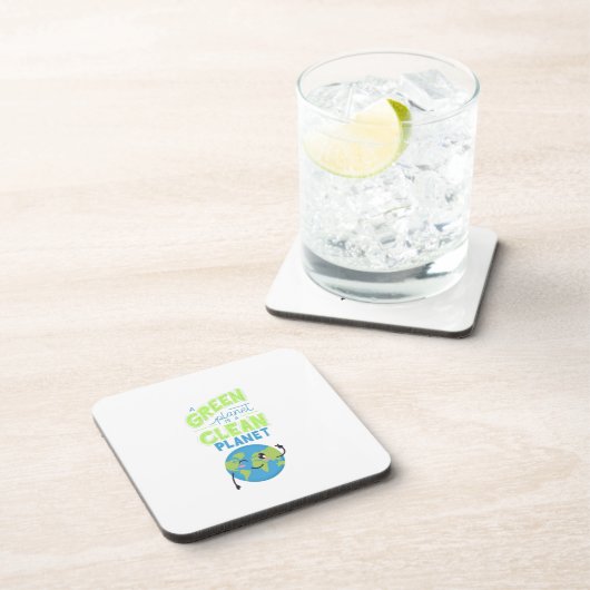 Powered by Green: Thrive with Nature" Getränkeuntersetzer (Rechte Seite)
