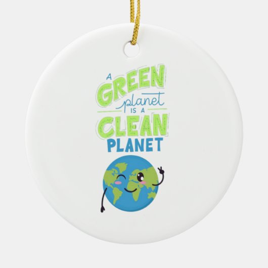 Powered by Green: Thrive with Nature" Keramik Ornament (Vorne)