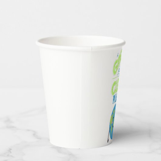 Powered by Green: Thrive with Nature" Pappbecher (Rechts)