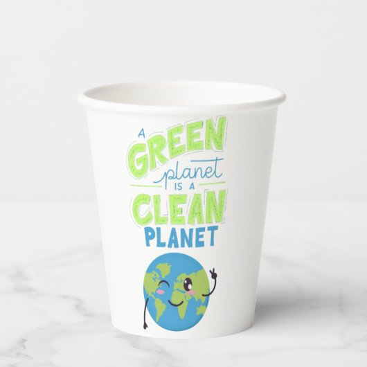 Powered by Green: Thrive with Nature" Pappbecher (Vorderseite)