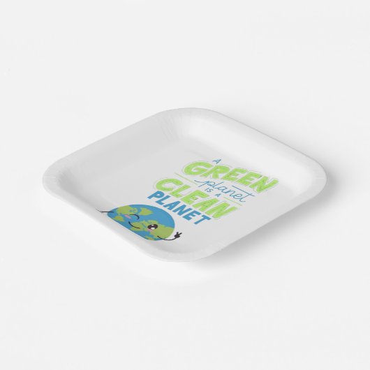 Powered by Green: Thrive with Nature" Pappteller (Gewinkelt)