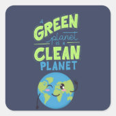 Powered by Green: Thrive with Nature" Quadratischer Aufkleber (Vorderseite)