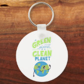 Powered by Green: Thrive with Nature" Schlüsselanhänger (Vorderseite)
