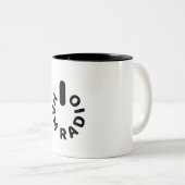 Powered by HAM Radio Zweifarbige Tasse (VorderseiteRechts)