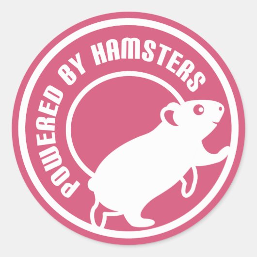 Powered by Hamsters Runder Aufkleber (Vorderseite)