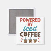 Powered by Iced Coffee Cold Brew Addict Magnet (Vorderseite/Rückseite)
