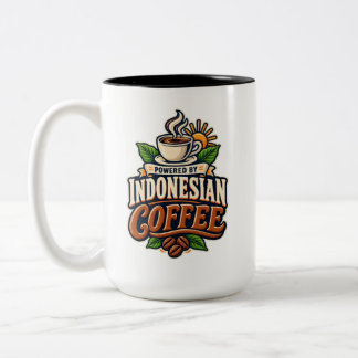 Powered By Indonesischer Kaffee Vintage Zweifarbig Zweifarbige Tasse