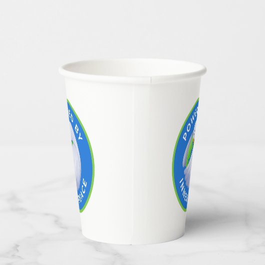 Powered by Inner Peace Dove Balloon Pappbecher (Rechts)