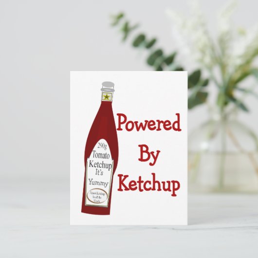 Powered by Ketchup Postkarte (Stehend Vorderseite)