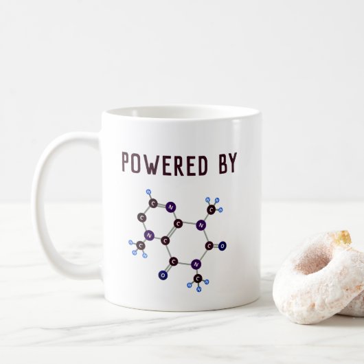 Powered by - Koffein Molekulare Struktur Kaffeetasse (Mit Donut)