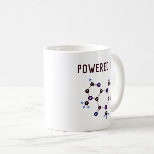 Powered by - Koffein Molekulare Struktur Kaffeetasse (VorderseiteRechts)
