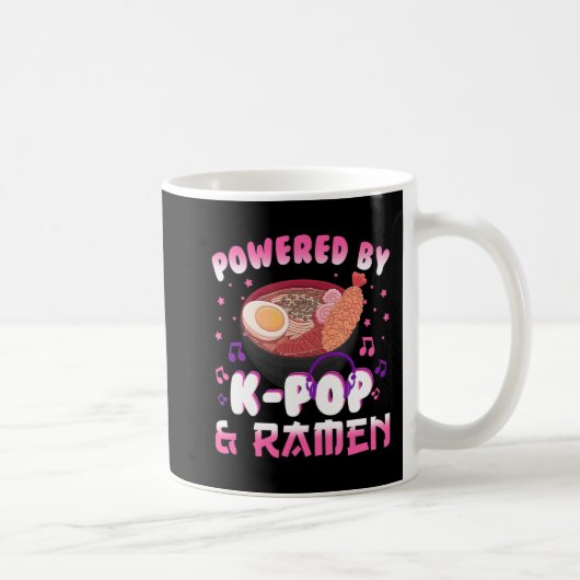 Powered by Kpop and Ramen Kpop Kawaii Anime Gift G Kaffeetasse (Rechts)